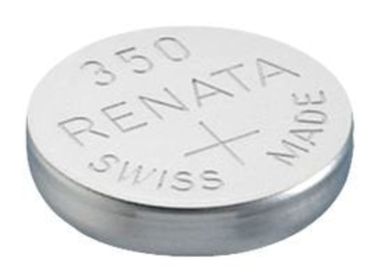 RENATA 350 Battery, Watch, Single Cell, Silver Oxide, 105 mAh, 1.55 V, SR42, Flat Top, 11.6 mm (5 pieces)